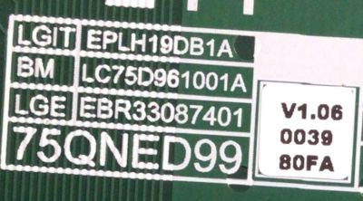 LED DRIVER PARA TV LG QNED SMART TV / NUMERO DE PARTE EBR33087401 / 3PCR02943A / PANEL HC750MAD-SLDA2-212X / DISPLAY LC750DZR (SP)(A1) / MODELO 75QNED99UPA - Imagen 2